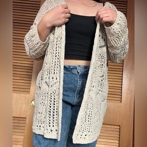 Tan Coldwater Creek open cardigan